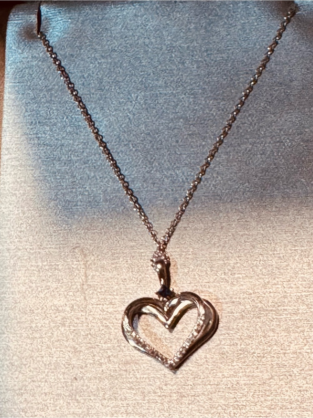 Vera Wang Silver Heart Outline Pendant Necklace